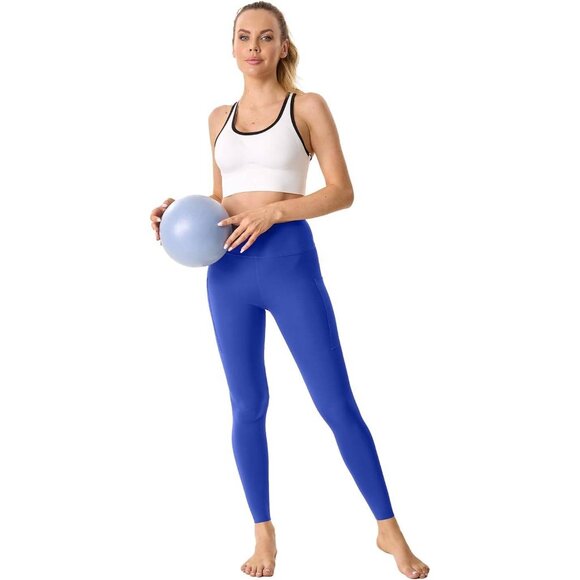 Womens High-Waist Seamless Yoga Leggings with Tummy Control & Pockets XS - Picture 6 of 7